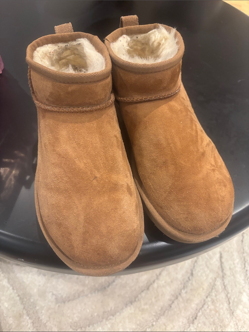 UGG Chestnut Suede Cozy Ankle Boots